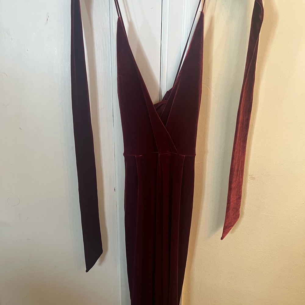 Express velvet jumper pants.  Burnt Red size 4.